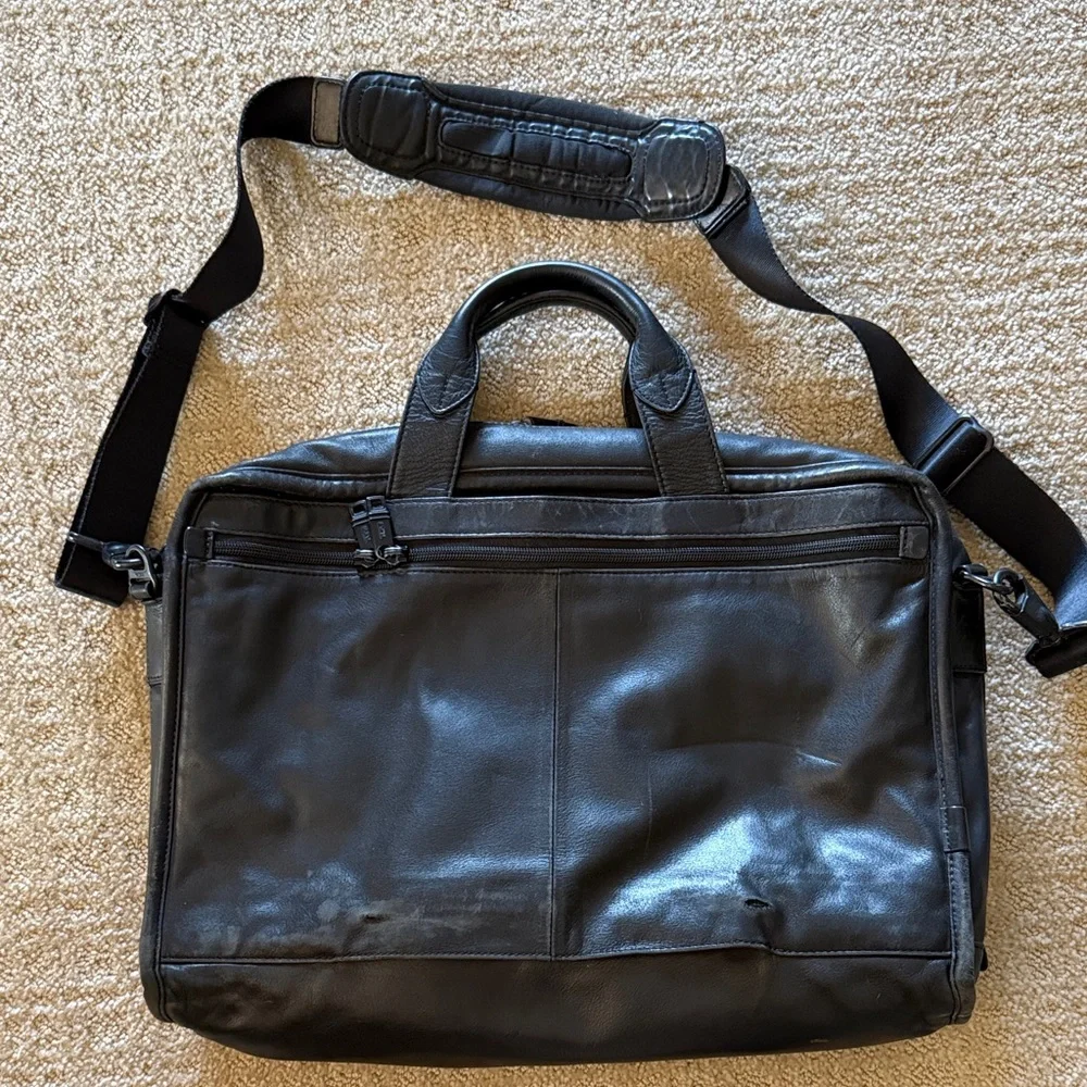 Tumi Black Leather Legal Size Briefcase